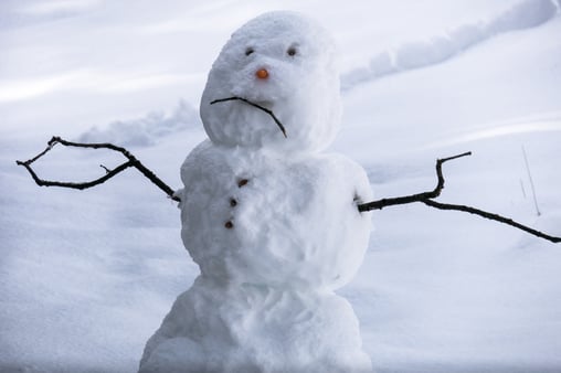 holiday stress sad snowman