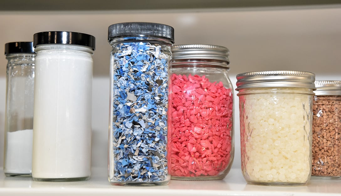 Containers of bulk solids materials.