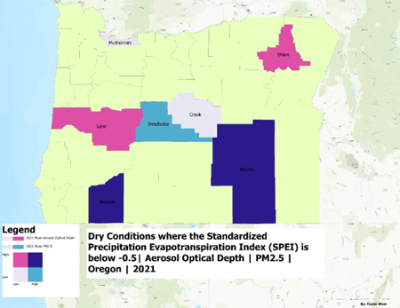 Map of Oregon counties